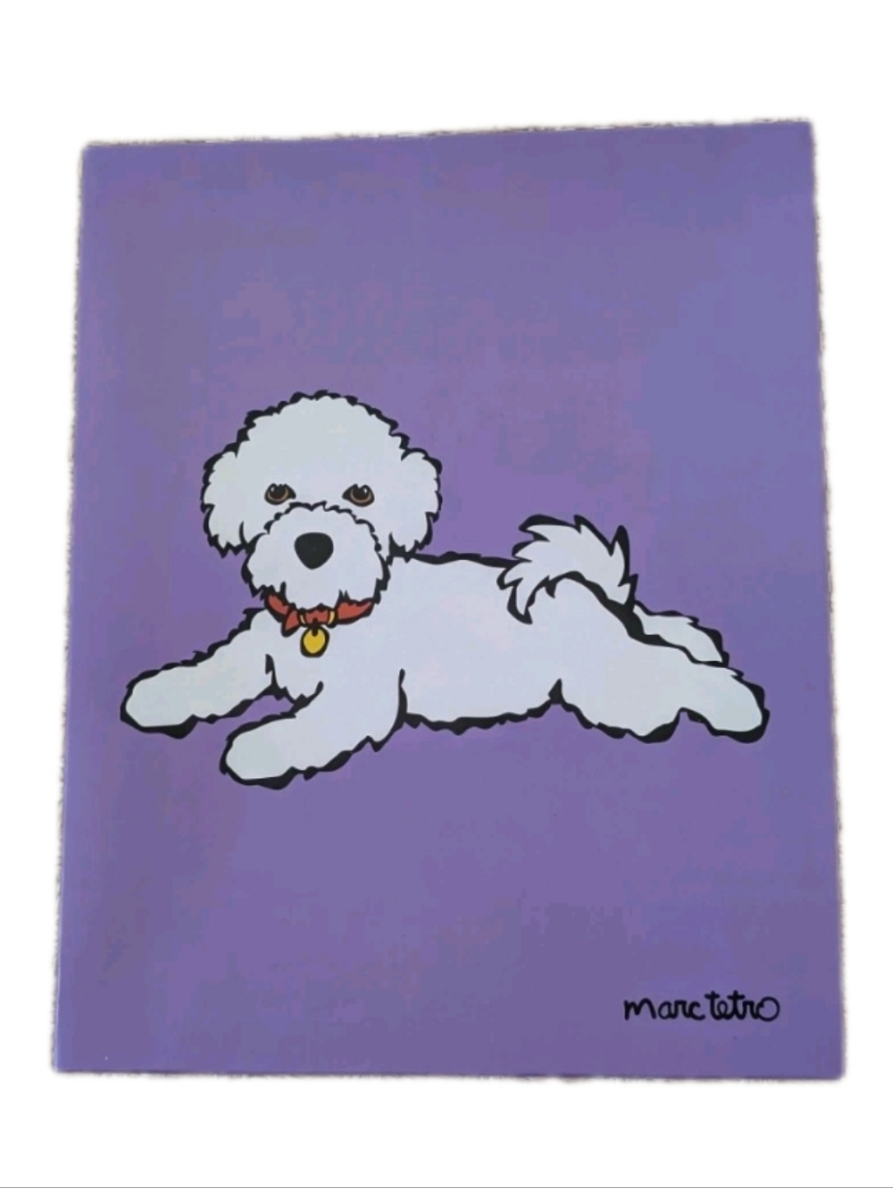 MARC TETRO Bichon Frise Travel Box Set Cosmetic Bag Luggage Tag Passport Wallet